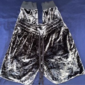 Grey Velvet Joggers